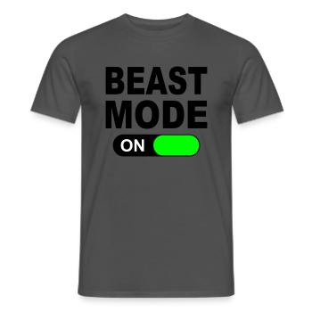 BEAST MODE ON - Men's T-Shirt - charcoal grey - Front - AI Model Male 178 light (178cm)