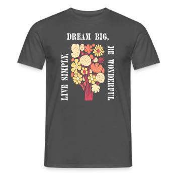 Rêve grand Boho Fleur Floral Floral Ambiance d’été - T-shirt homme - charbon - Devant - AI Model Male 178 light (178cm)