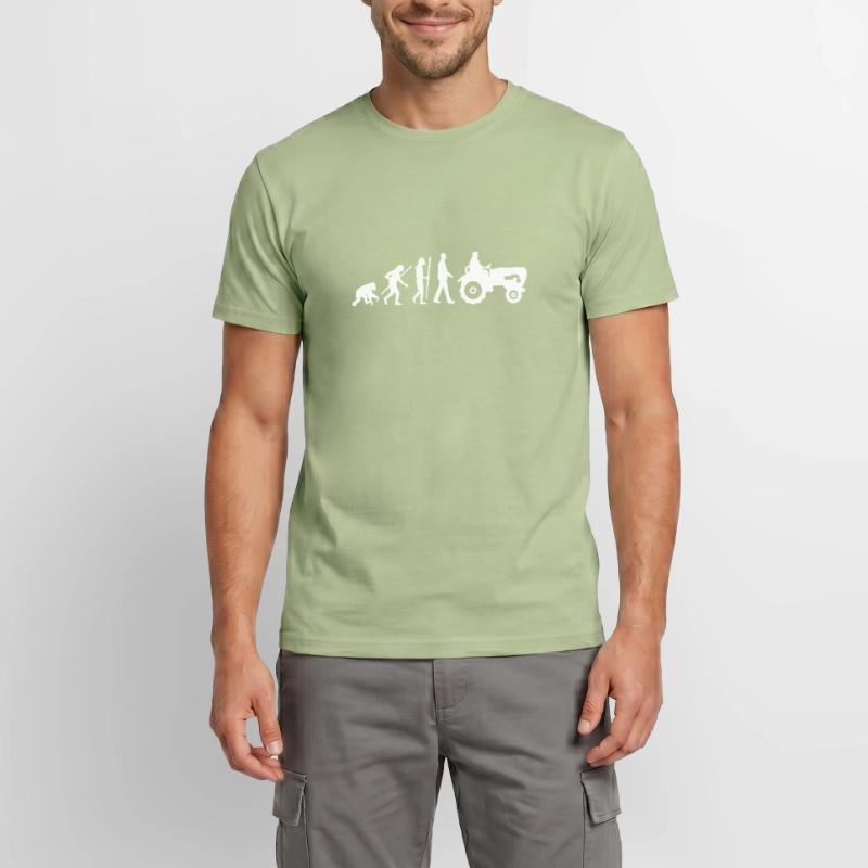 Evolution Traktor Bauer Geschenk Idee Männer T-Shirt