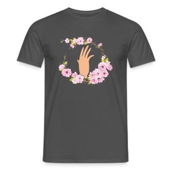 Retro Graphic Botanical Flowers Gardening Plant Lo - Männer T-Shirt - Anthrazit - Vorne - AI Model Male 178 light (178cm)
