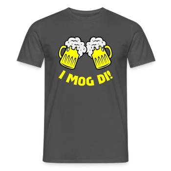 beer i mog di - Men's T-Shirt - charcoal grey - Front - AI Model Male 178 light (178cm)