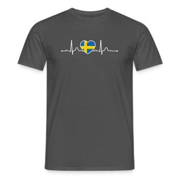 Suède Heartline Heartbeat Scandinavie Vacances - T-shirt homme - charbon - Devant - AI Model Male 178 light (178cm)