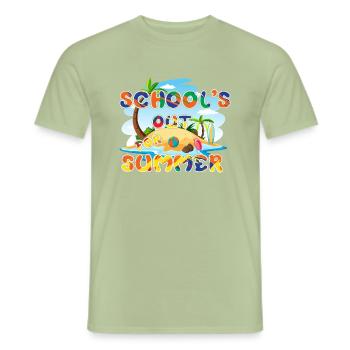 Les écoles sortent pour les vacances d’été Dernier jour d’école - T-shirt homme - vert sauge - Devant - AI Model Male 178 light (178cm)