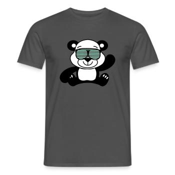 Panda Ours Cool - T-shirt homme - charbon - Devant - AI Model Male 178 light (178cm)