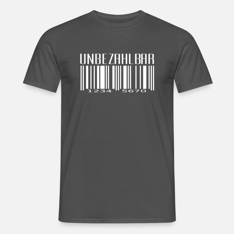 Unbezahlbar Strichcode Design - Männer T-Shirt - Anthrazit