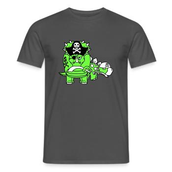 Triceratops Stegosaurus 2 Dinosaure Pirate Dino - T-shirt homme - charbon - Devant - AI Model Male 178 light (178cm)