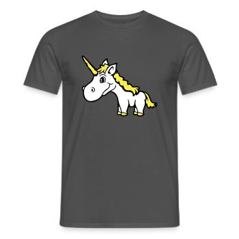 Licorne rose mignon mignon sympathique cheval de dessin animé - T-shirt homme - charbon - Devant - AI Model Male 178 light (178cm)