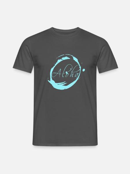 Aloha Welle türkis - Männer T-Shirt - Anthrazit