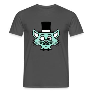 Sir Cat Gentleman Chapeau haut de forme Monocle Rich Gentleman - T-shirt homme - charbon - Devant - AI Model Male 178 light (178cm)