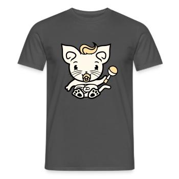 Bébé chat mignon sucette chaton hochet enfant - T-shirt homme - charbon - Devant - AI Model Male 178 light (178cm)