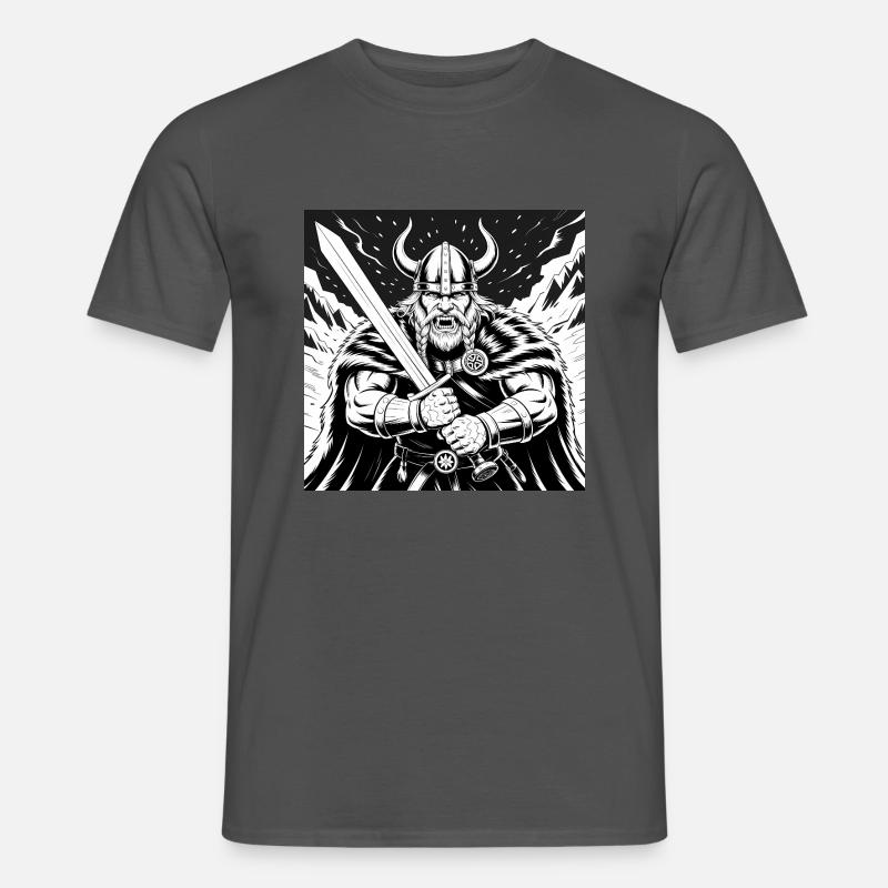 Mächtiger Wikinger-Krieger Version 3 - Männer T-Shirt - Anthrazit