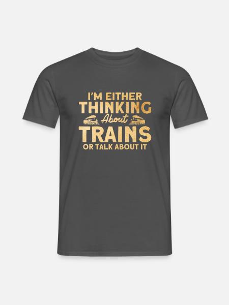 Modellbahn Zug Lokomotiven Geschenk - Männer T-Shirt - Anthrazit