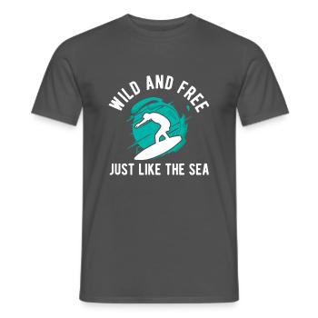 Surfen Wellenreiten Für Surfing - Männer T-Shirt - Anthrazit - Vorne - AI Model Male 178 light (178cm)