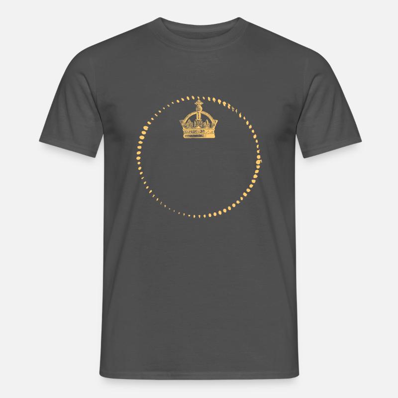 Krone - King - Queen - EIGENEN TEXT EINGEBEN - Männer T-Shirt - Anthrazit