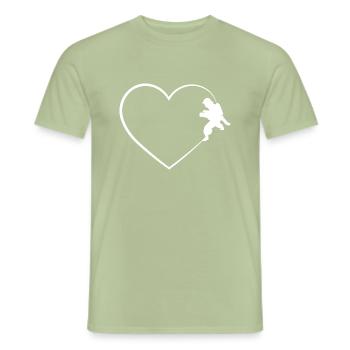 Herz 2 und Feuer Brigader - - Männer T-Shirt - Sage - Vorne - AI Model Male 178 light (178cm)