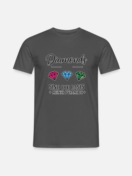 Diamonds sind die Basis meiner Pyramide - Männer T-Shirt - Anthrazit