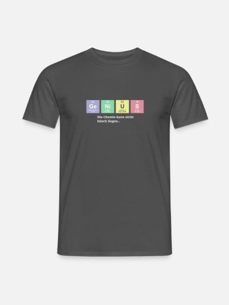 Chemie Witz Periodensystem GeNiUS - Männer T-Shirt - Anthrazit