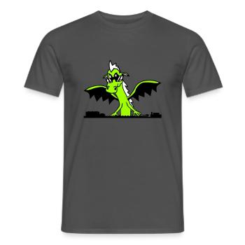 Flügel Drache DJ Mischpult Party Monster Musik - Männer T-Shirt - Anthrazit - Vorne - AI Model Male 178 light (178cm)
