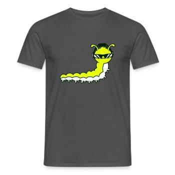 Coole Süße DJ Raupe Sonnenbrille Party Club Musik - Männer T-Shirt - Anthrazit - Vorne - AI Model Male 178 light (178cm)