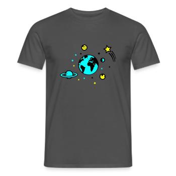 Universe 02 - Men's T-Shirt - charcoal grey - Front - AI Model Male 178 light (178cm)