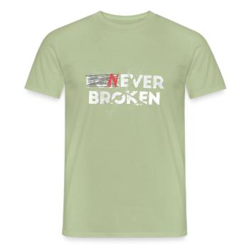 Niemals zerstört - Männer T-Shirt - Sage - Vorne - AI Model Male 178 light (178cm)