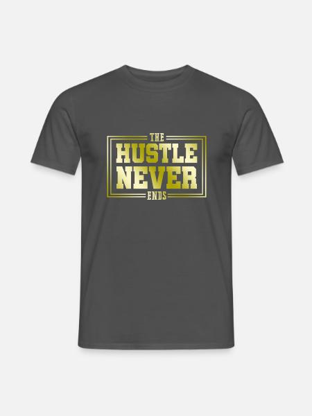 hustle never quit - Männer T-Shirt - Anthrazit