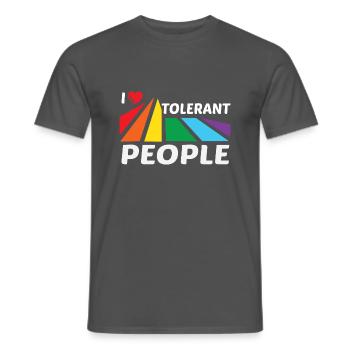 I Love Tolerant People Bisexual Gay Pansexual Rain - Männer T-Shirt - Anthrazit - Vorne - AI Model Male 178 light (178cm)