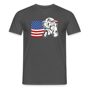 Basset Hound US Amerika Fahne Hunde Wilsigns - Männer T-Shirt - Anthrazit - Vorne - AI Model Male 178 light (178cm)