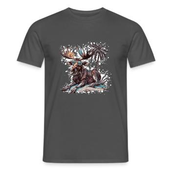 Elch Insel Palme - Männer T-Shirt - Anthrazit - Vorne - AI Model Male 178 light (178cm)