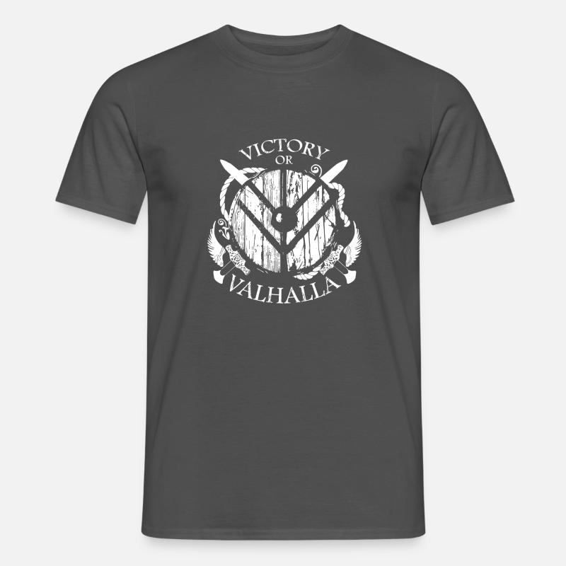 Wikinger oder Valhalla - Männer T-Shirt - Anthrazit