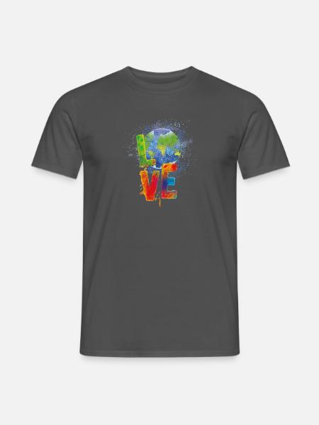 I love my planet! - Männer T-Shirt - Anthrazit