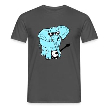 Elefant Spielt Gitarre Musik Party Band Gitarrist - Männer T-Shirt - Anthrazit - Vorne - AI Model Male 178 light (178cm)
