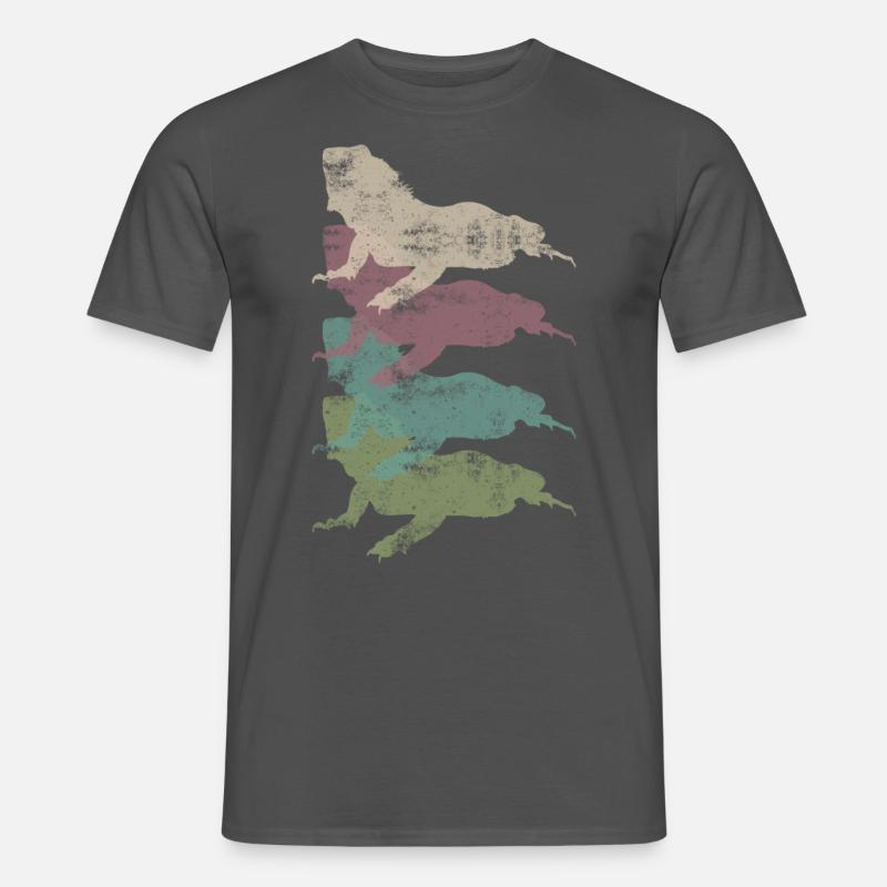 Retro Eidechse Echse - Männer T-Shirt - Anthrazit