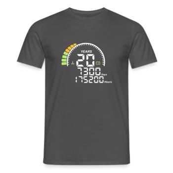 years 20 years anniversary meter - Men's T-Shirt - charcoal grey - Front - AI Model Male 178 light (178cm)
