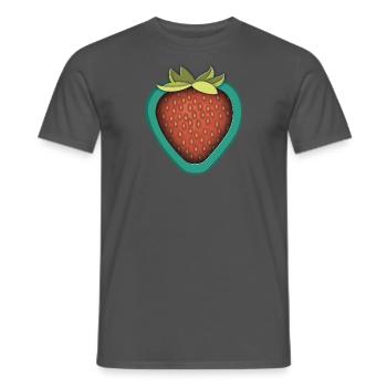Strawberry Cutout Illusion - Men's T-Shirt - charcoal grey - Front - AI Model Male 178 light (178cm)