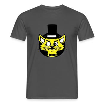 Sir Cat Gentleman Chapeau haut de forme Monocle Rich Gentleman - T-shirt homme - charbon - Devant - AI Model Male 178 light (178cm)