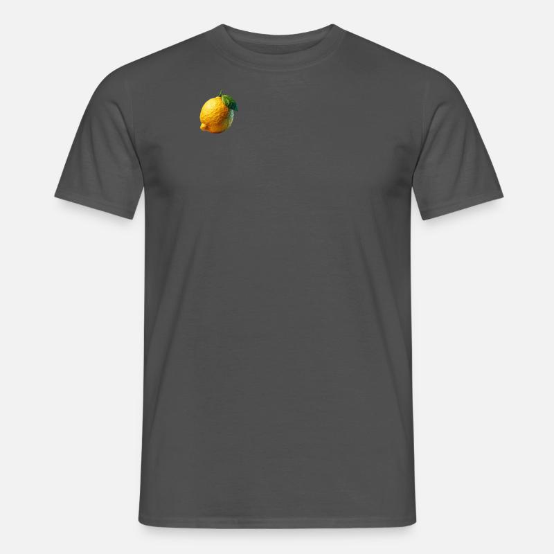 Zitrone Polygon - Männer T-Shirt - Anthrazit