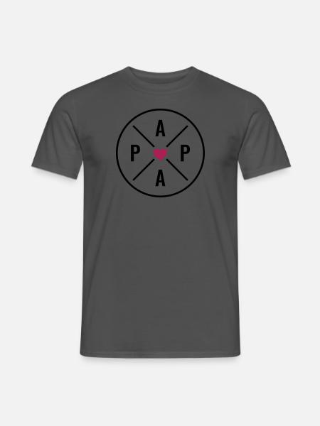 PAPA Vater Herz Weihnachten Geburtstag Vatertag - Männer T-Shirt - Anthrazit