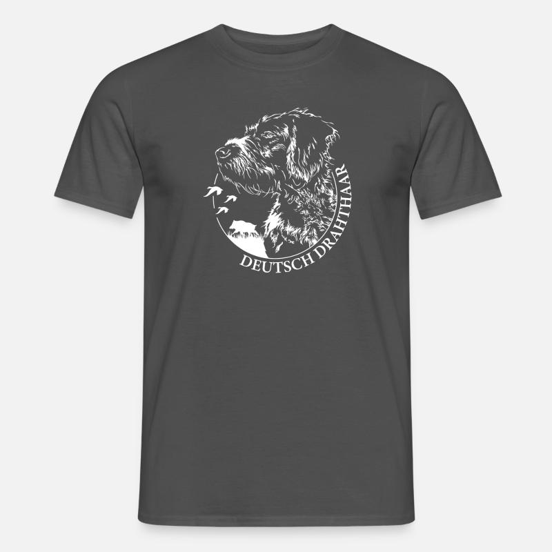 DEUTSCH DRAHTHAAR Wilsigns Jagdhund Jagdhunde - Männer T-Shirt - Anthrazit