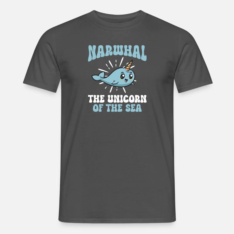 Narwal Einhornwal - Männer T-Shirt - Anthrazit