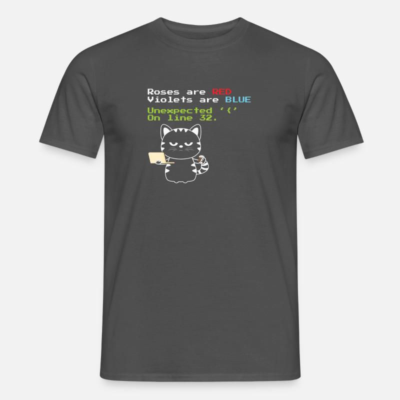 Drôle de chat de codage Progrmmer nerd geek - T-shirt homme - charbon