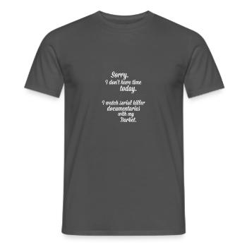 Je regarde des documentaires avec mon Barbet - T-shirt homme - charbon - Devant - AI Model Male 178 light (178cm)