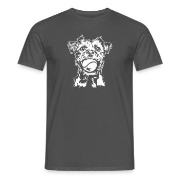 Border Terrier Chien Chien Wilsigns - T-shirt homme - charbon - Devant - AI Model Male 178 light (178cm)