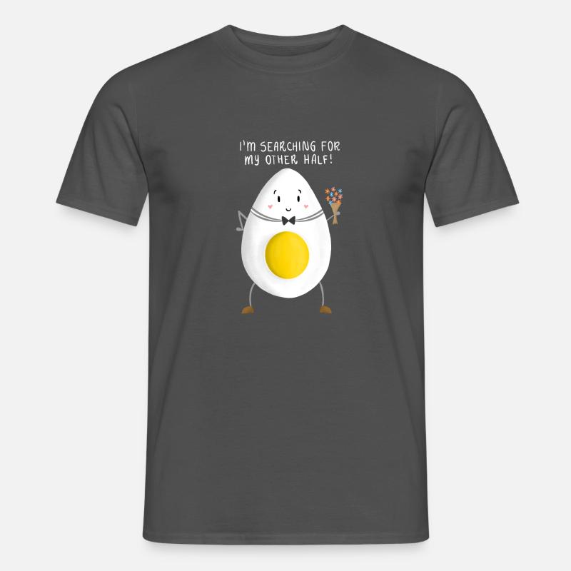 Romantisches gekochtes Ei - Männer T-Shirt - Anthrazit