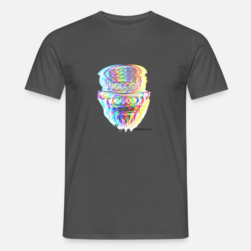 Crazy Monkey Brille & Hut - Männer T-Shirt - Anthrazit