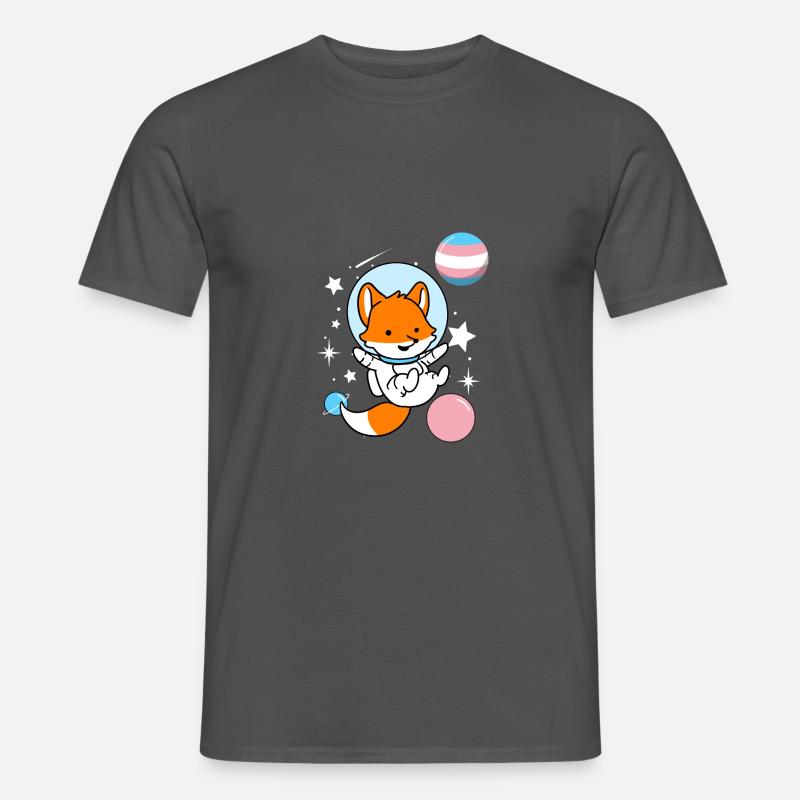 Fuchs Astronaut Trans Pride - Männer T-Shirt - Anthrazit