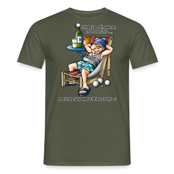 T-shirt homme avec motif Entre la Pétanque et l'Apéro