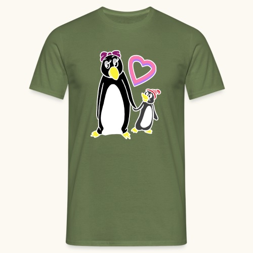 Śmieszne Pingwin Mama Babcia Prezent Pomysł Dzień Matki - Koszulka męska