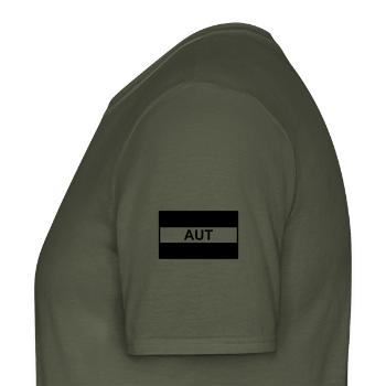 Autriche / Drapeau tactique autrichien - AUT - T-shirt homme - vert militaire - Gauche - AI Model Male 178 light (178cm)