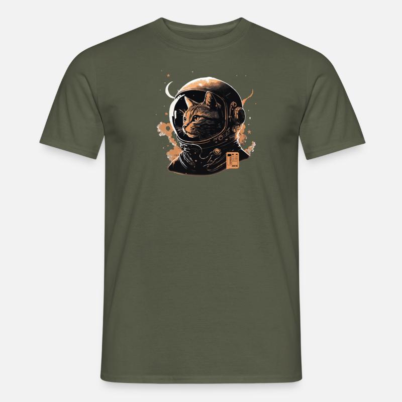 spacecat beige vector - Männer T-Shirt - Militärgrün